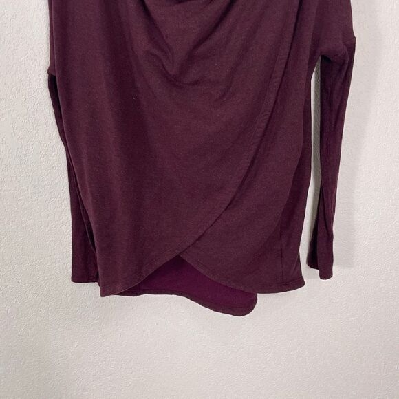 Athleta Purple Hooded Overlap Front Fleece Lined Pullover Sweatshirt - Picture 4 of 8